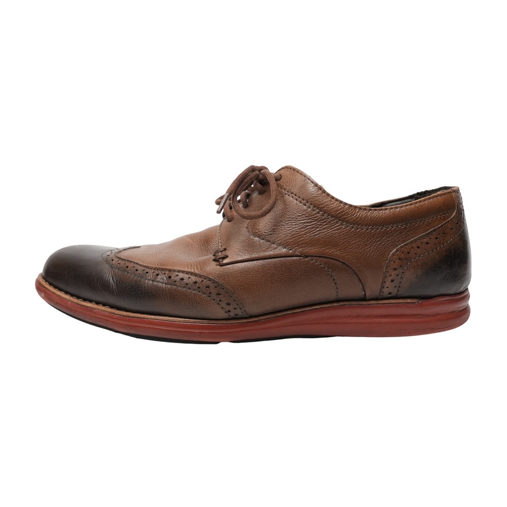 Johnston & Murphy Wingtip Dress Shoe Mens 10 M Brown Two Tone Leather Brogue